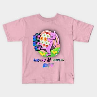 Happy Easter T-Shirt Bunny Rabbit Graphic Kids T-Shirt